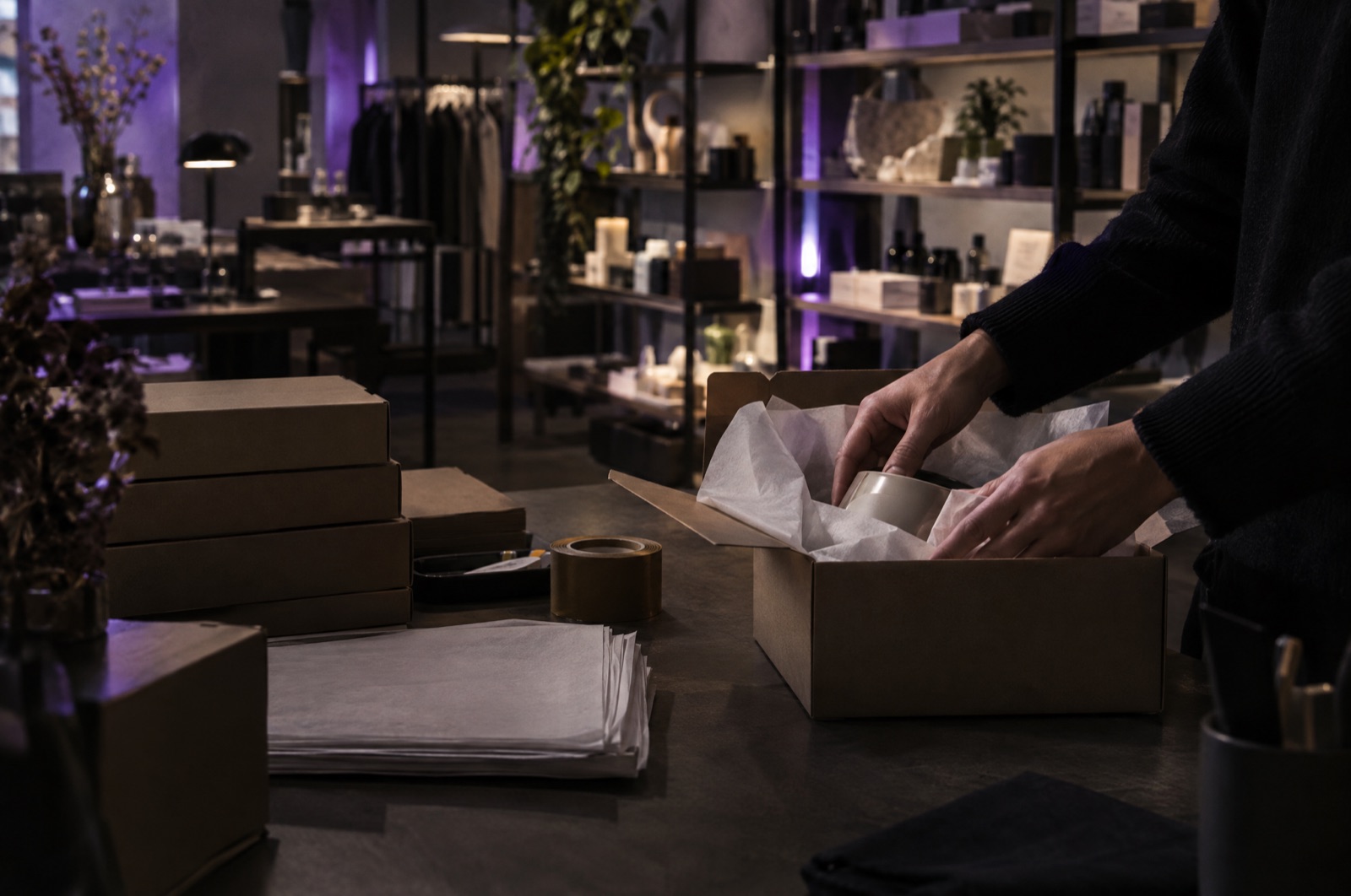 Negozio e magazzino e-commerce
